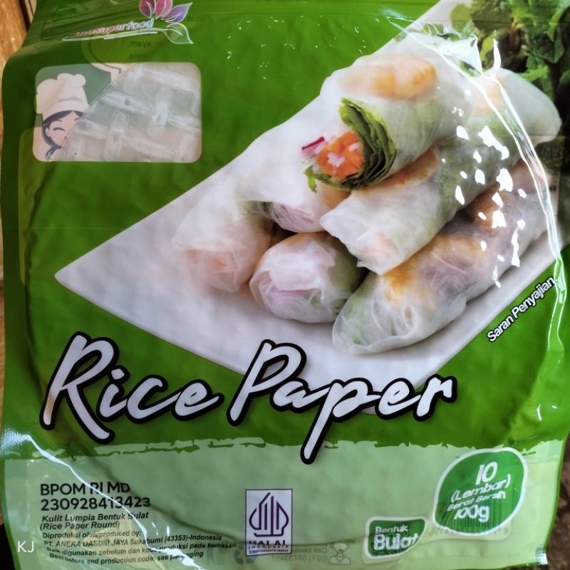 

rice paper bulat diameter 22 isi 10 lembar spring roll/kulit lumpia Vietnam