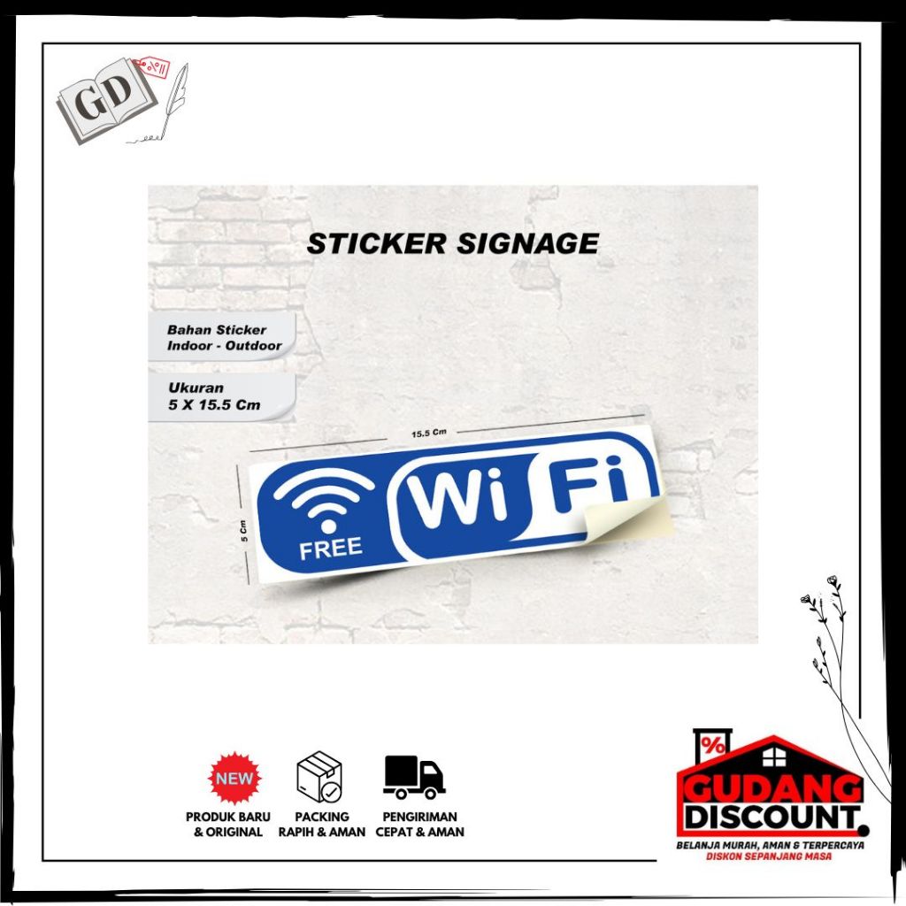 

STICKER WIFI MURAH BAHAN VINYL / STICKER WIFI UKURAN 5 X 15.5 / STICKER SIGNAGE WIFI / INDOOR - OUTDOOR - BIRU