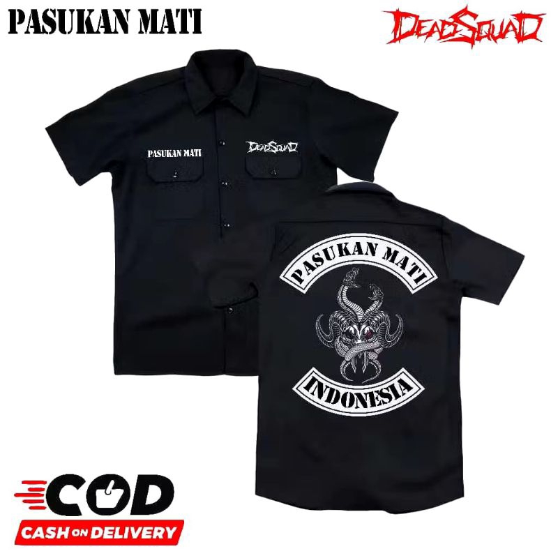 WORKSHIRT PRIA METAL PASUKAN MATI DEADSQUAD DISTRO