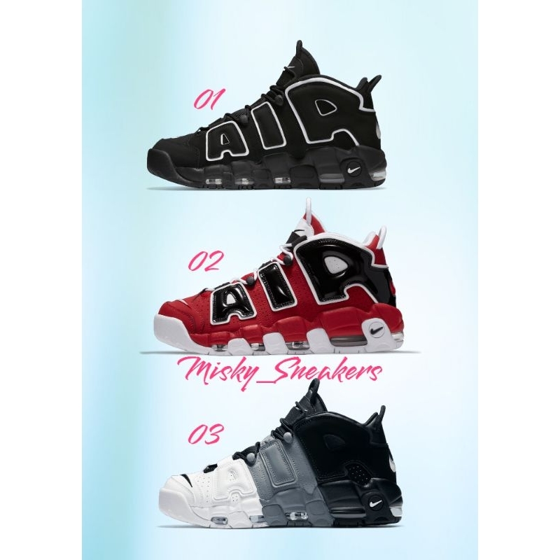 Sepatu Sneakers More Uptempo 96 Bull untuk pria premium quality