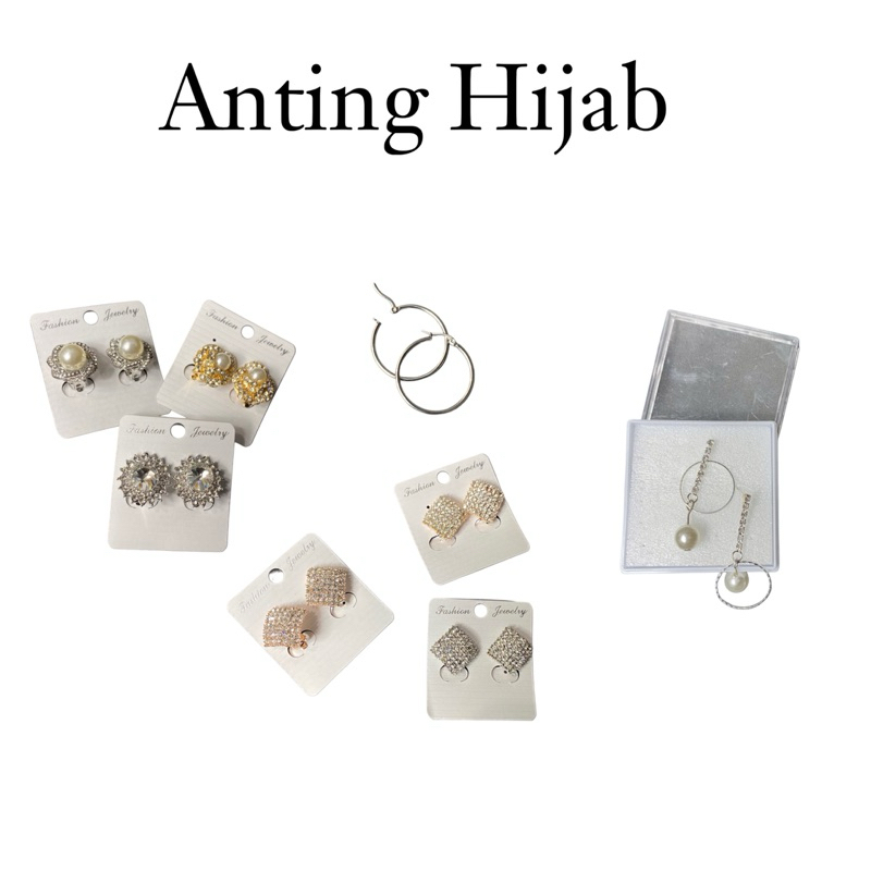Anting hijab jepit klip / anting hijab titanium / anting hijab bulat