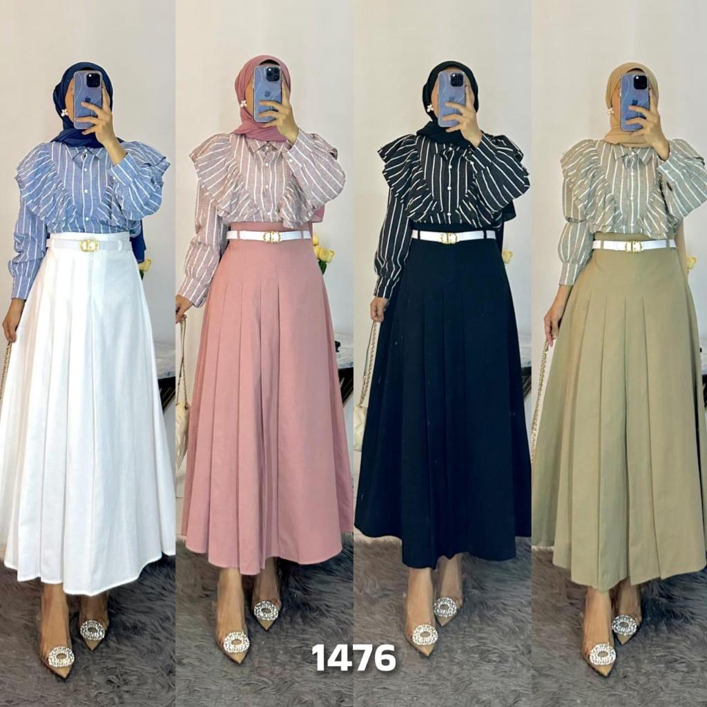 Fuji Set Setelan Wanita Muslimah Murah Mewah One Set Rok Setelan Formal Setelan Kerja Katun Dior
