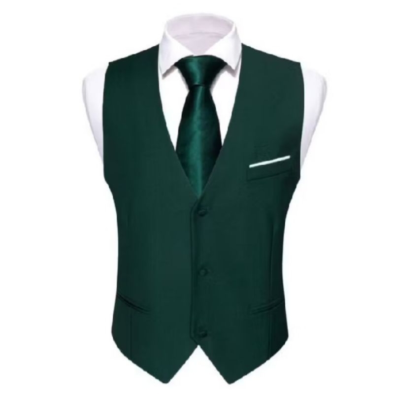Rompi Vest Pria Formal lis putih | Rompi Dalaman Jas Premium