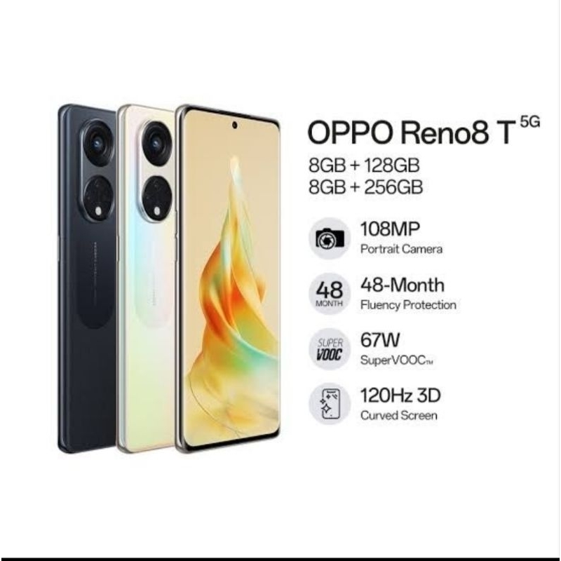OPPO RENO 8T 5G 8/128GB | 8/256GB - Garansi Resmi Indonesia