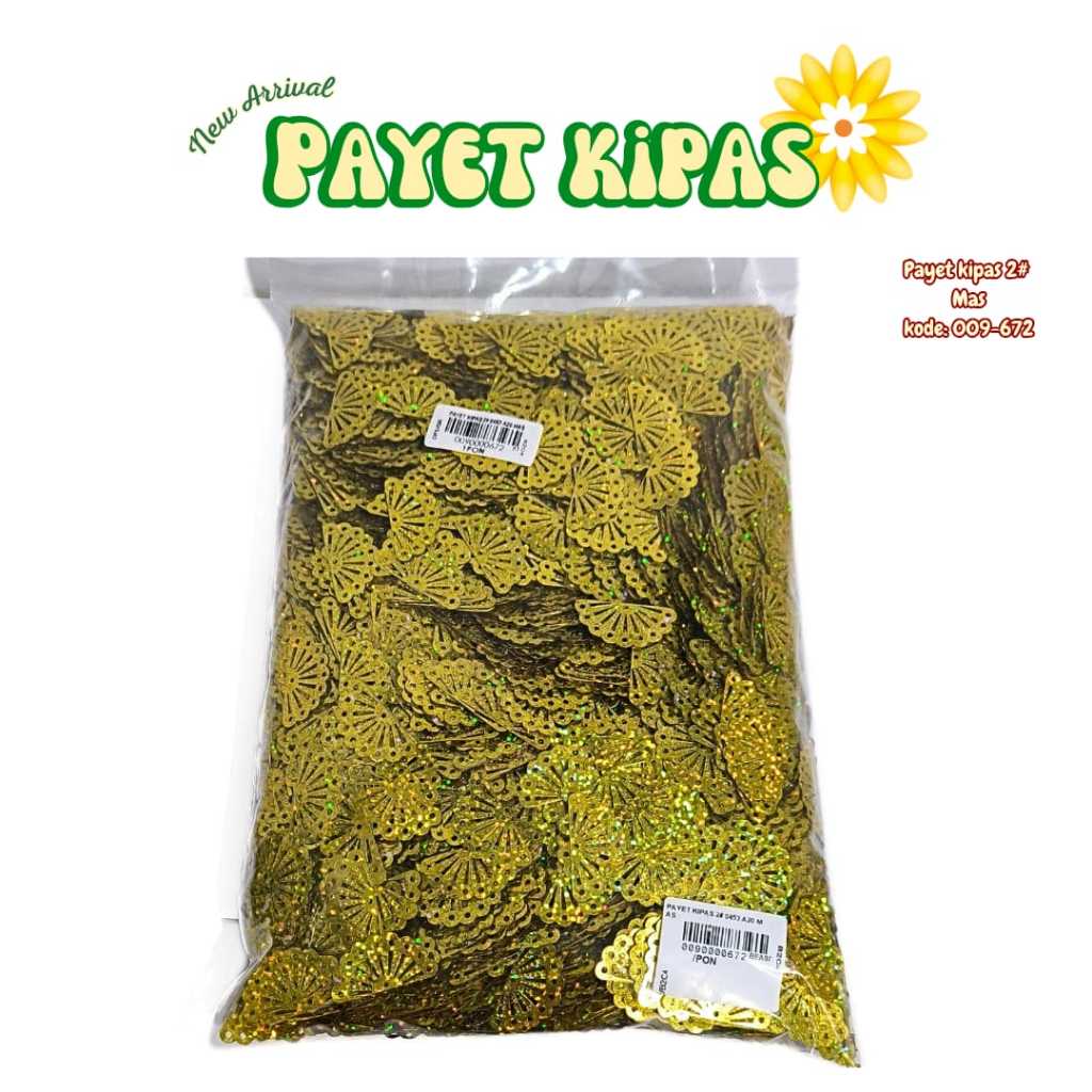 Payet Kipas /monte Manik /piringan / bahan kerajinan/borci payet