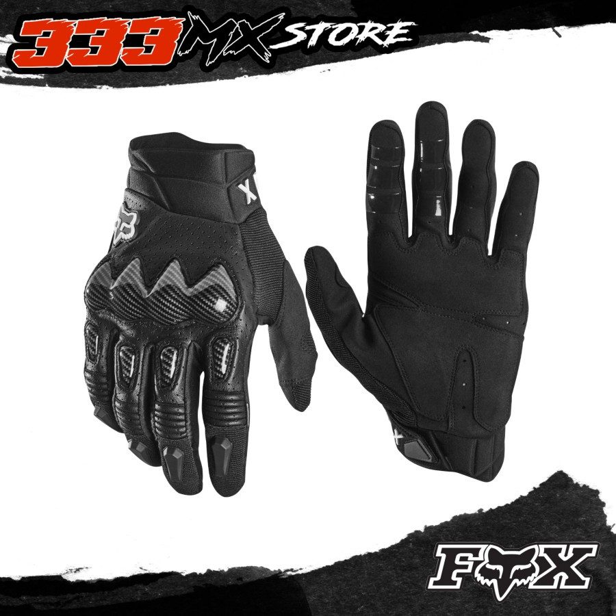GLOVE FOX BOMBER BLACK ORIGINAL SARUNG TANGAN MOTOR FOX BOMBER ORIGINAL