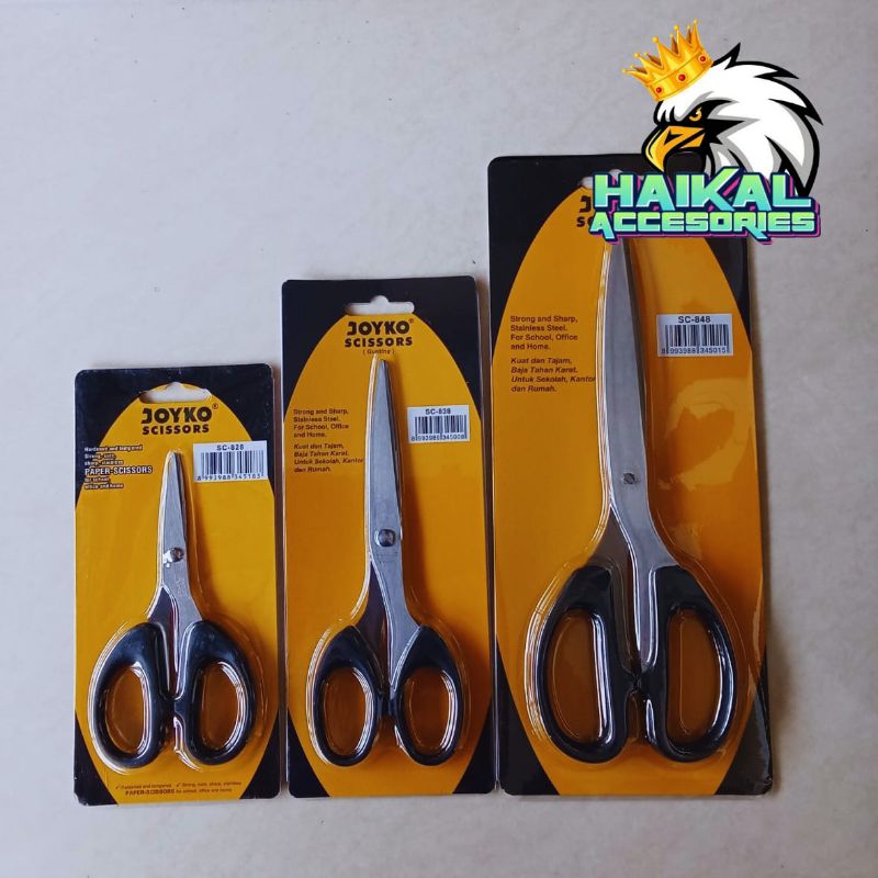 

Gunting Joyko Ukuran Besar Tanggung Kecil / Gunting Emigo EM-145 165 180 Harga Satuan