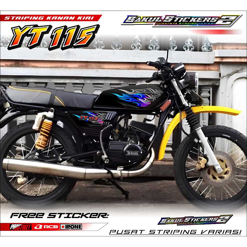 STRIPING VARIASI YAMAHA YT 115 DESAIN API / STICKER LIST VARIASI MOTOR YAMAHA YT 115