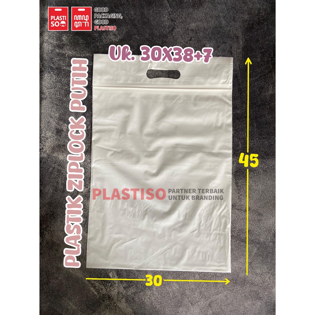 

[100pcs] PLASTIK ZIPLOCK PLONG 30x38+7 CM POLOS NO SABLON