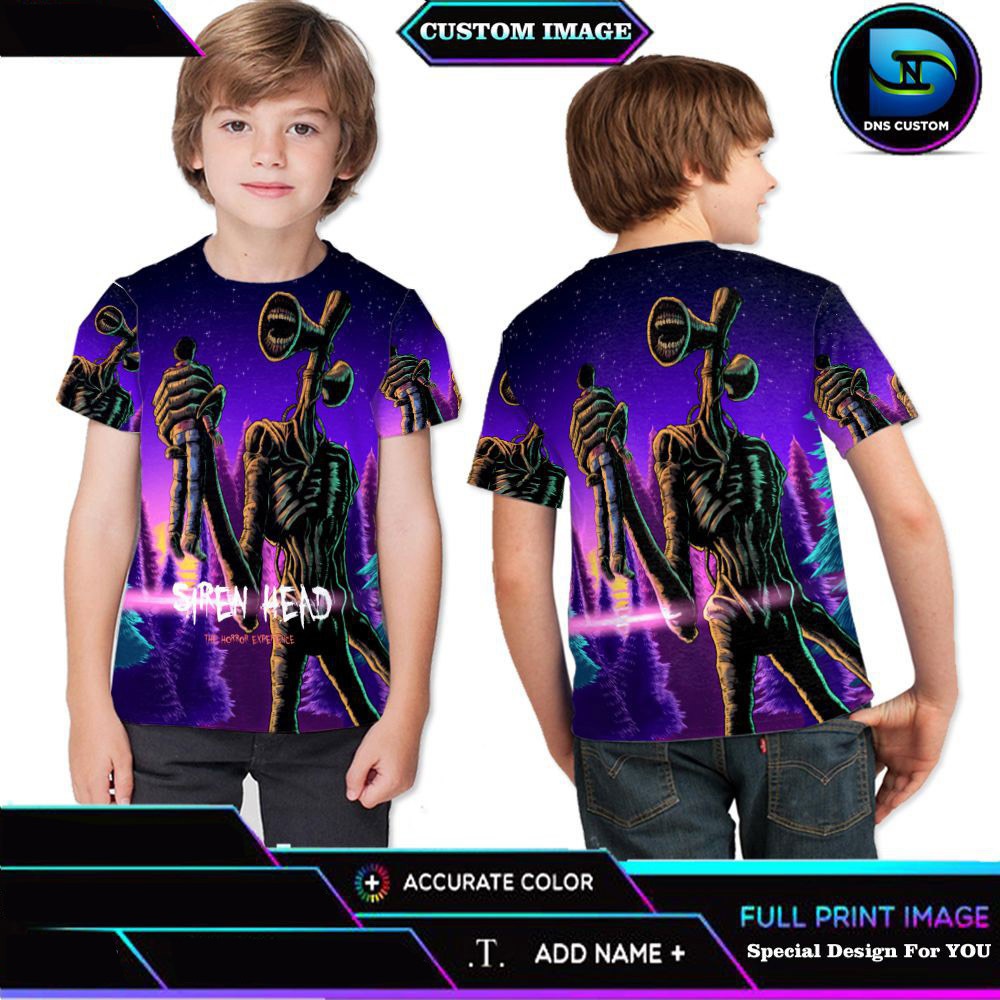 BAJU ANAK SIREN HEAD, KAOS SIREN HEAD ANAK KECIL, BAJU SIREN HEAD ANAK 2-12 TAHUN