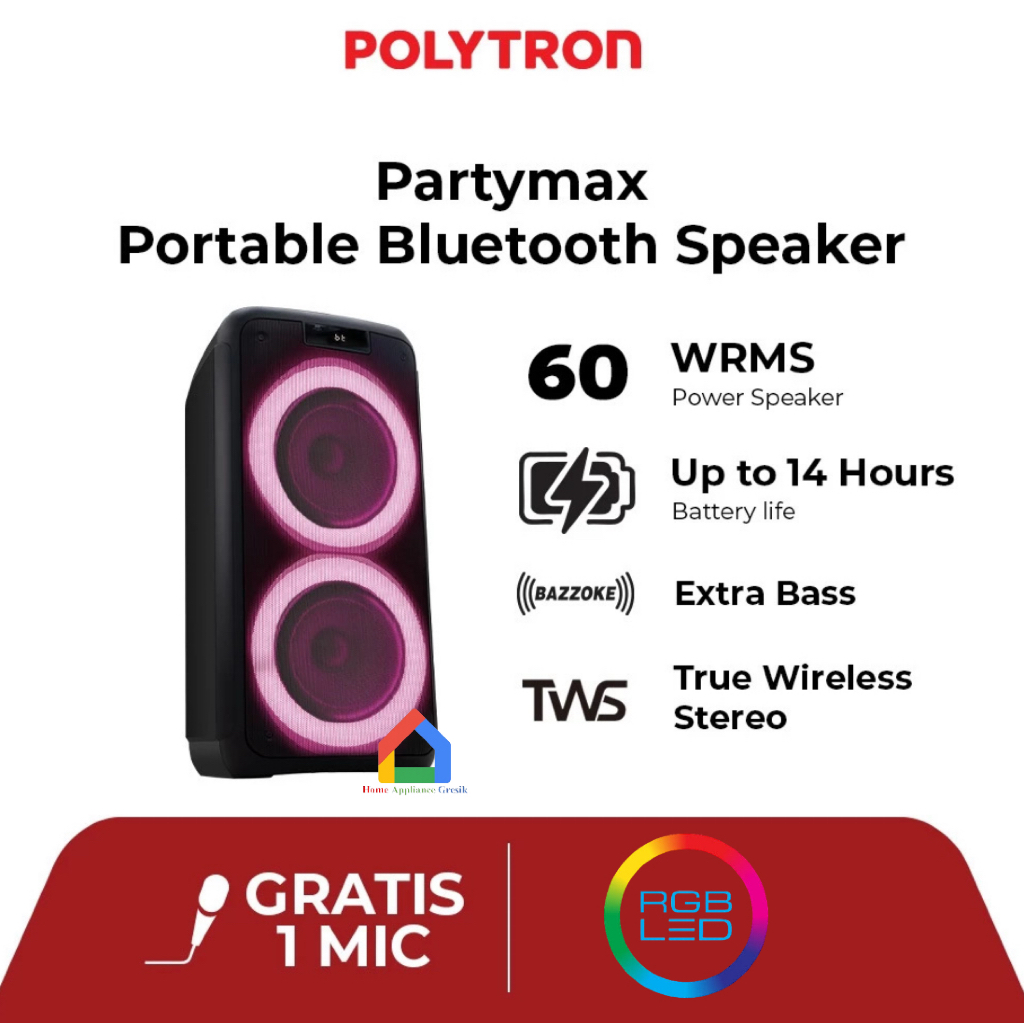 Polytron Speaker Bluetooth Portable Karaoke PPS 8L22