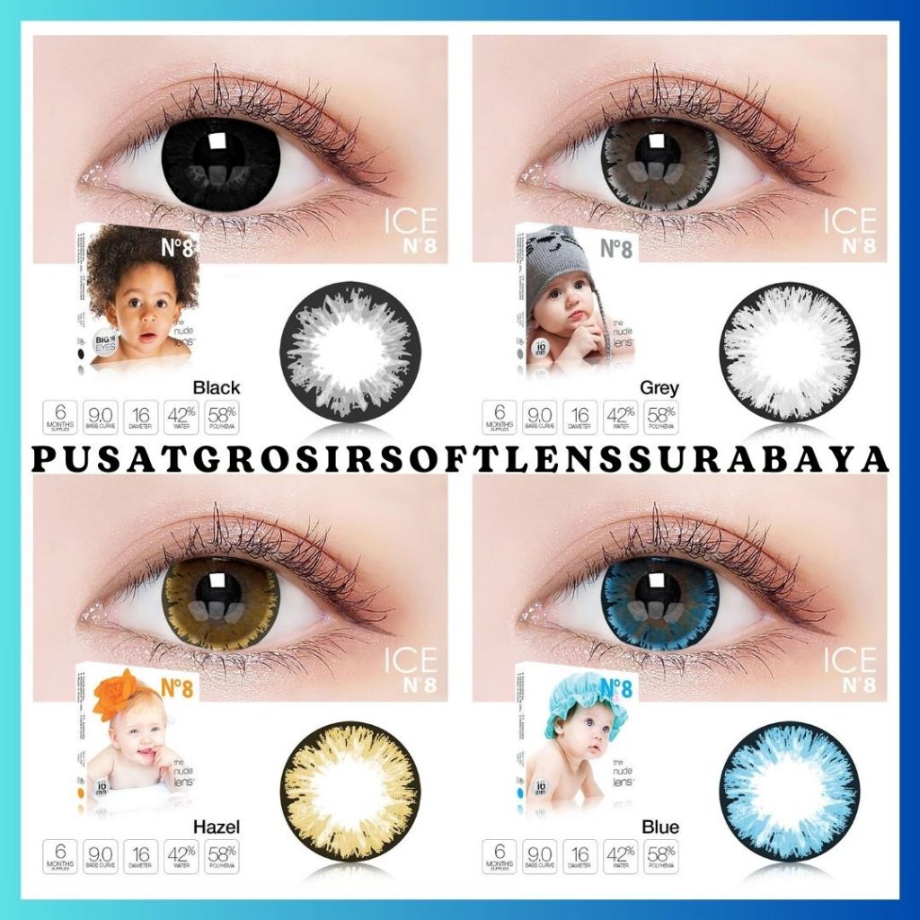 SOFTLENS X2 ICE N8 NO8 16 MM BIG EYES NORMAL GROSIR ///// SOFLEN / SOPLEN / SOFLENS / SOFTLEN / SOFT