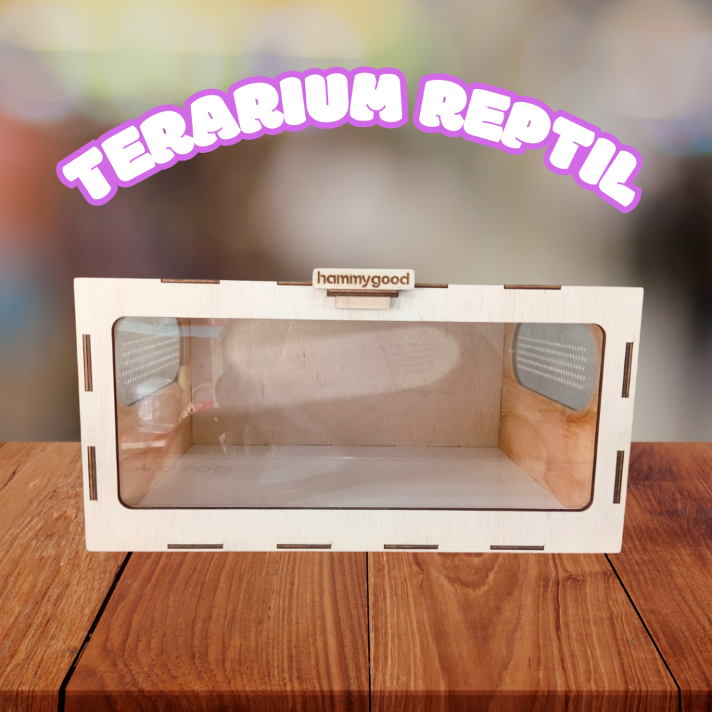 Kandang Terarium Reptil Kayu Akrilik Portable