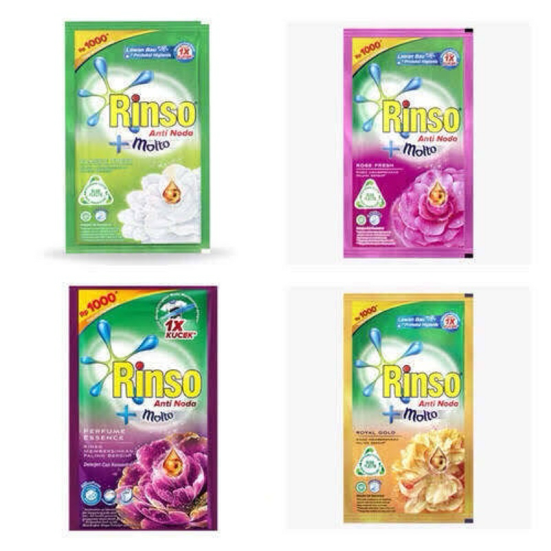 Sabun Cuci Baju - Rinso Cair 1000 - 1 Dus isi 144 Sachet