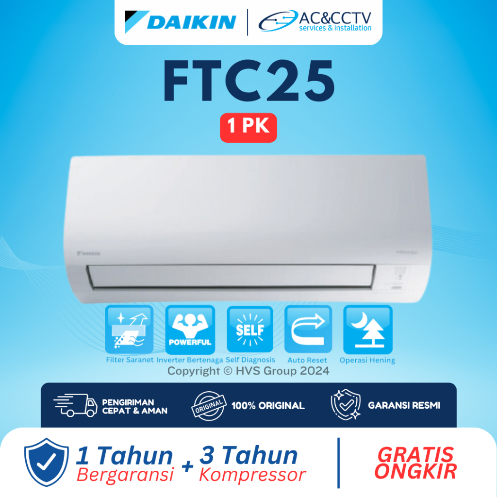 DAIKIN AC FTC25NV14 / FTC25 AC Split Standard 1 PK R32 Thailand