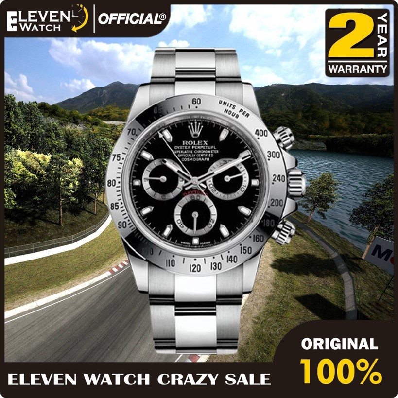 [Promo] Jam Tangan Pria Rolex 116520 Cosmograph Daytona Automatic Stainless Steel Strap Mirror 1:1 /