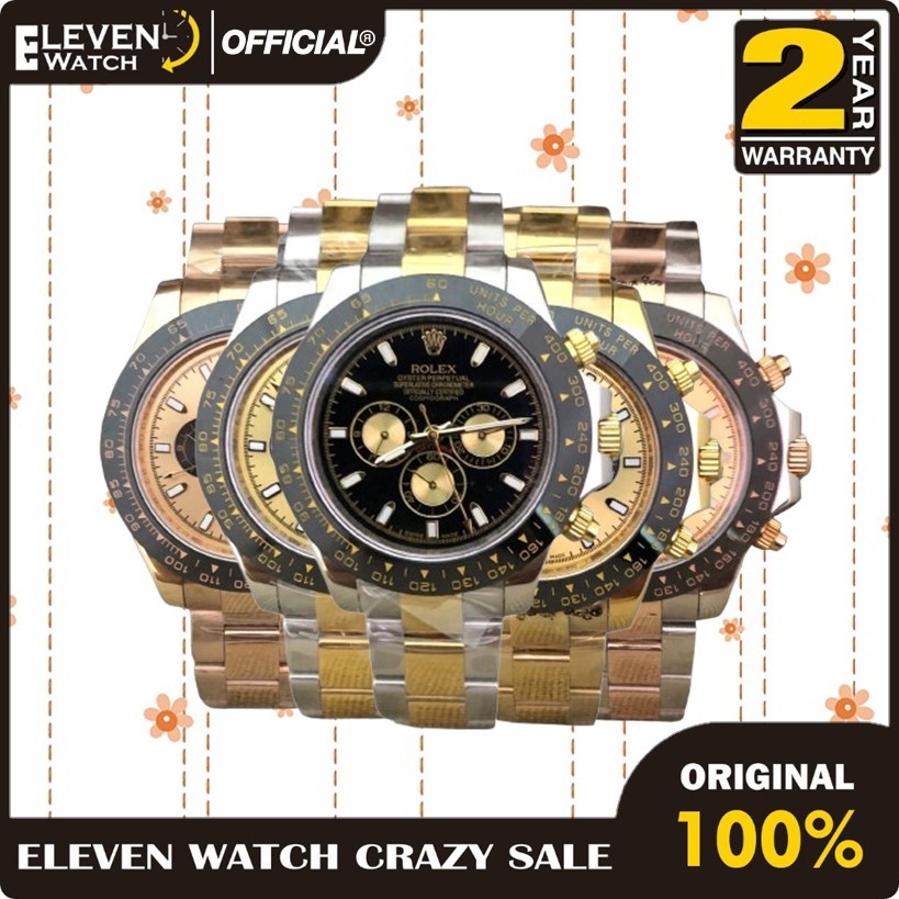 [Promo] Jam Tangan Pria Rolex Cosmograph Daytona Automatic Stainless Steel Strap Mirror 1:1 / Super 