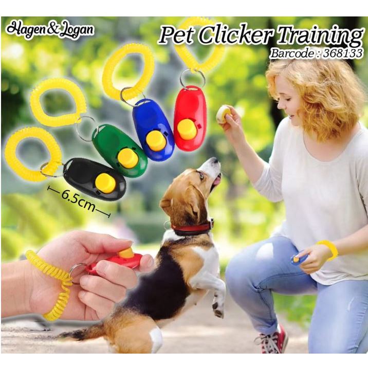 Pet Clicker Training Cat & Dog - Mainan Melatih Tombol Hewan Kucing Anjing Lucu warna random