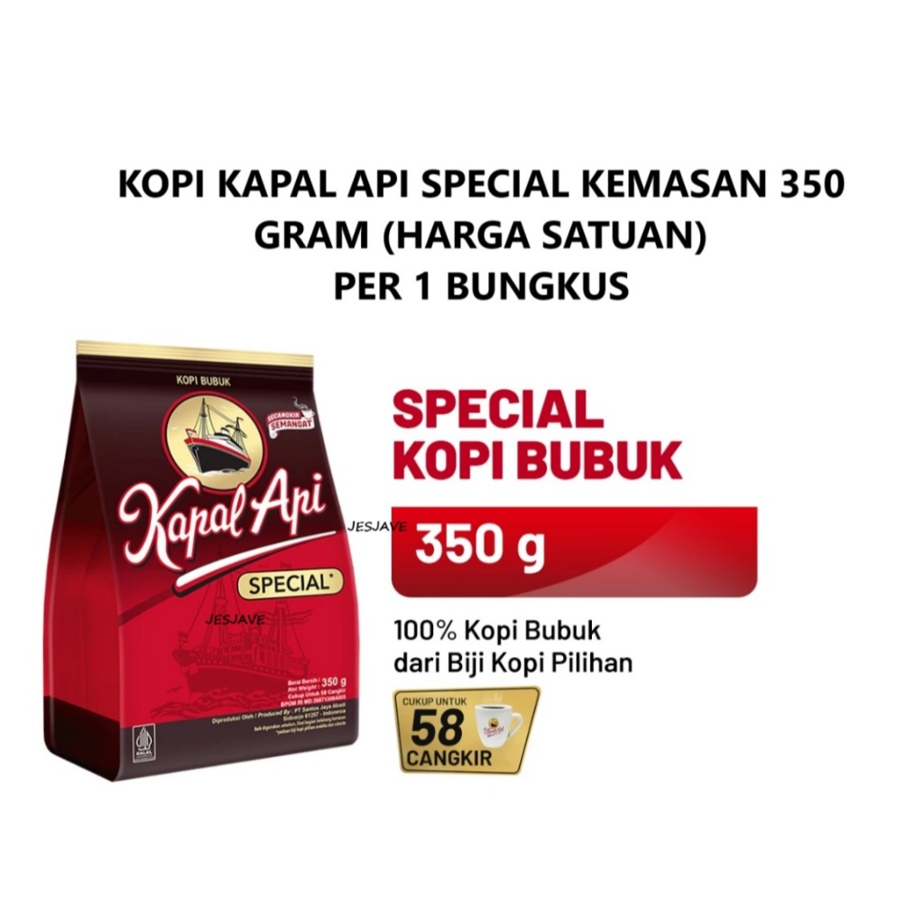 

Kopi Kapal Api Special 350gram Kopi Hitam Kapal Api Spesial Tanpa Gula (350g) Harga Satuan