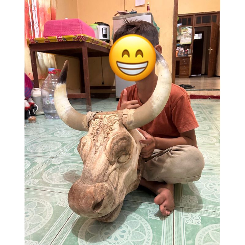 putihan bantengan malangan satu kil lebih UKURAN SD(hanya kepala tanpa tanduk)