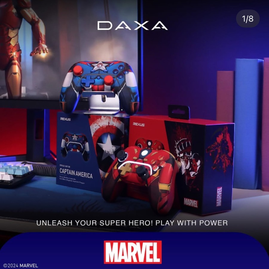 Rexus Gamepad Wireless Daxa Asteria AX1 Marvel Special Edition Asteria AX1 Gamepad AOT Mikasa