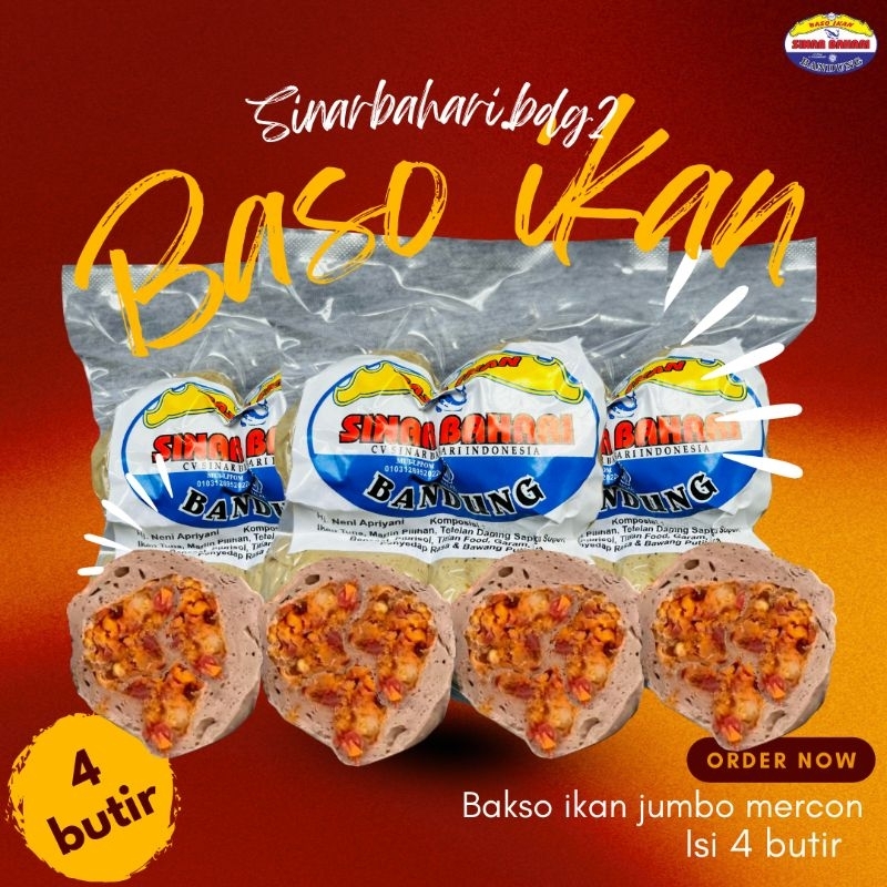 

Bakso ikan sinarbahari | jumbo mercon pedas | isi 4 butir