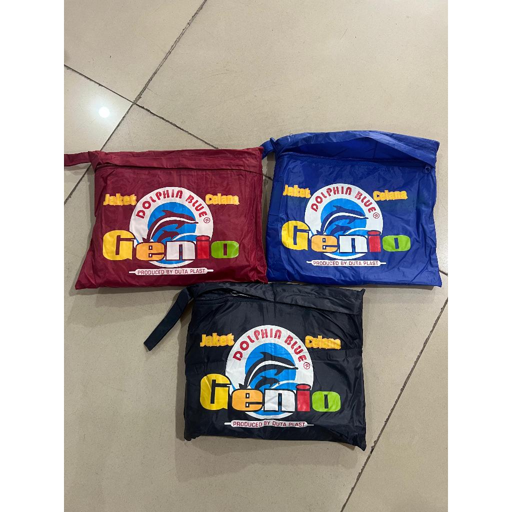 Jas Hujan Jaket Celana Genio Dolphin Blue / Jas Hujan Setelah Genio Dolphin Blue