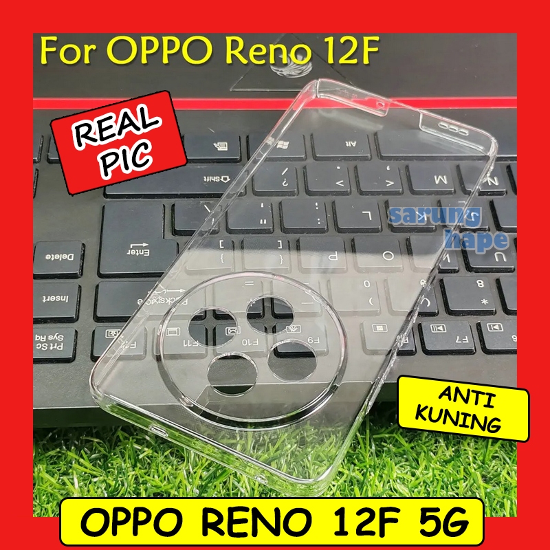 Oppo Reno 12F 5G - Clear Hard Case Casing Cover Transparan Mika Bening Keras