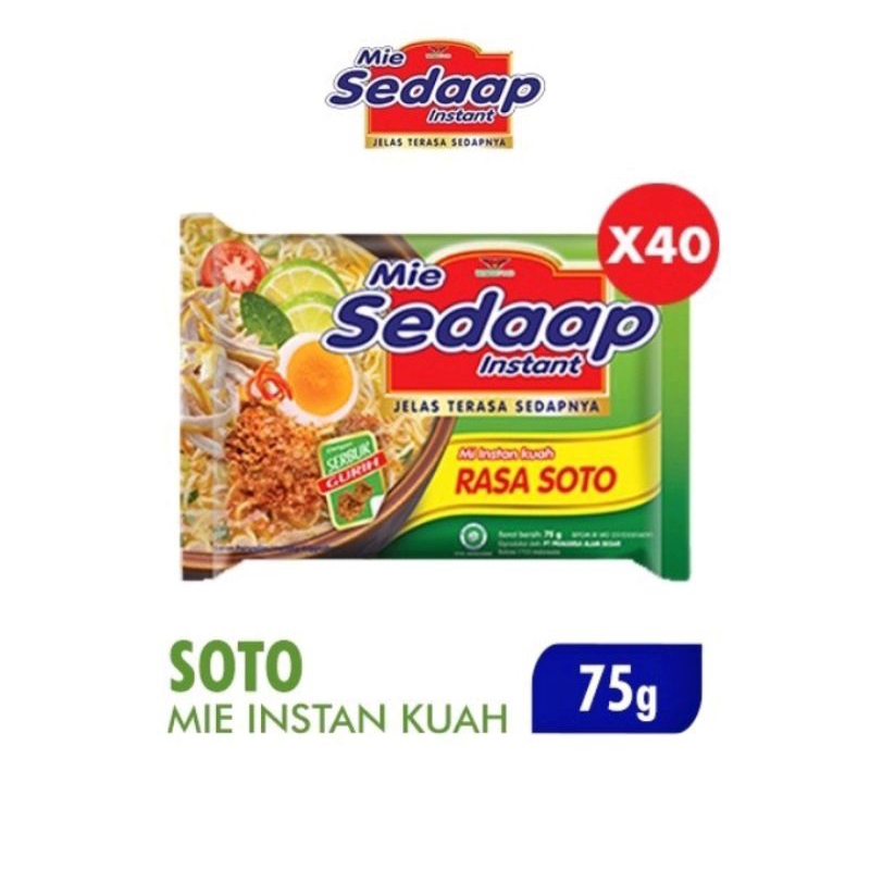 

Sedaap Mie Instan Soto Bag 75 gr x 40