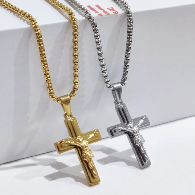 Kalung Salib Titanium Asli Anti Karat selamanya