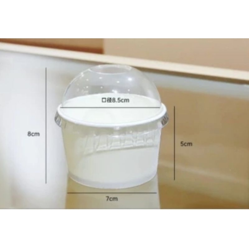 Paper bowl putih + Tutup