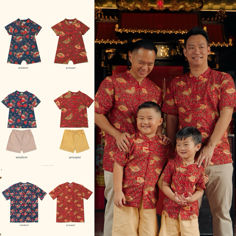 Bohopanna - Qipao Set Baju Imlek Bayi Anak Laki-laki dan Ayah Imlek 2025