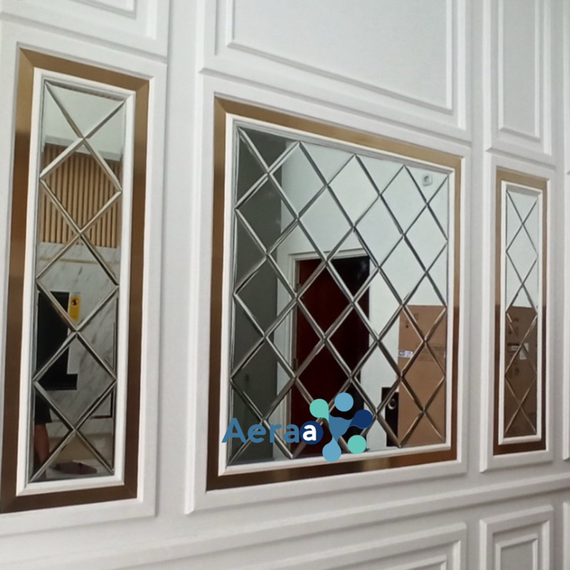 custom kaca cermin bevel kaca moulding dinding tebal kaca 5mm