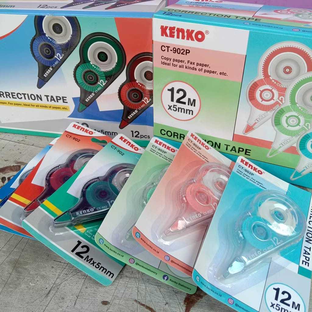 

TIP EX KERTAS PENGHAPUS KERTAS CORRECTION TAPE KENKO CT-902 MURAH (12m)