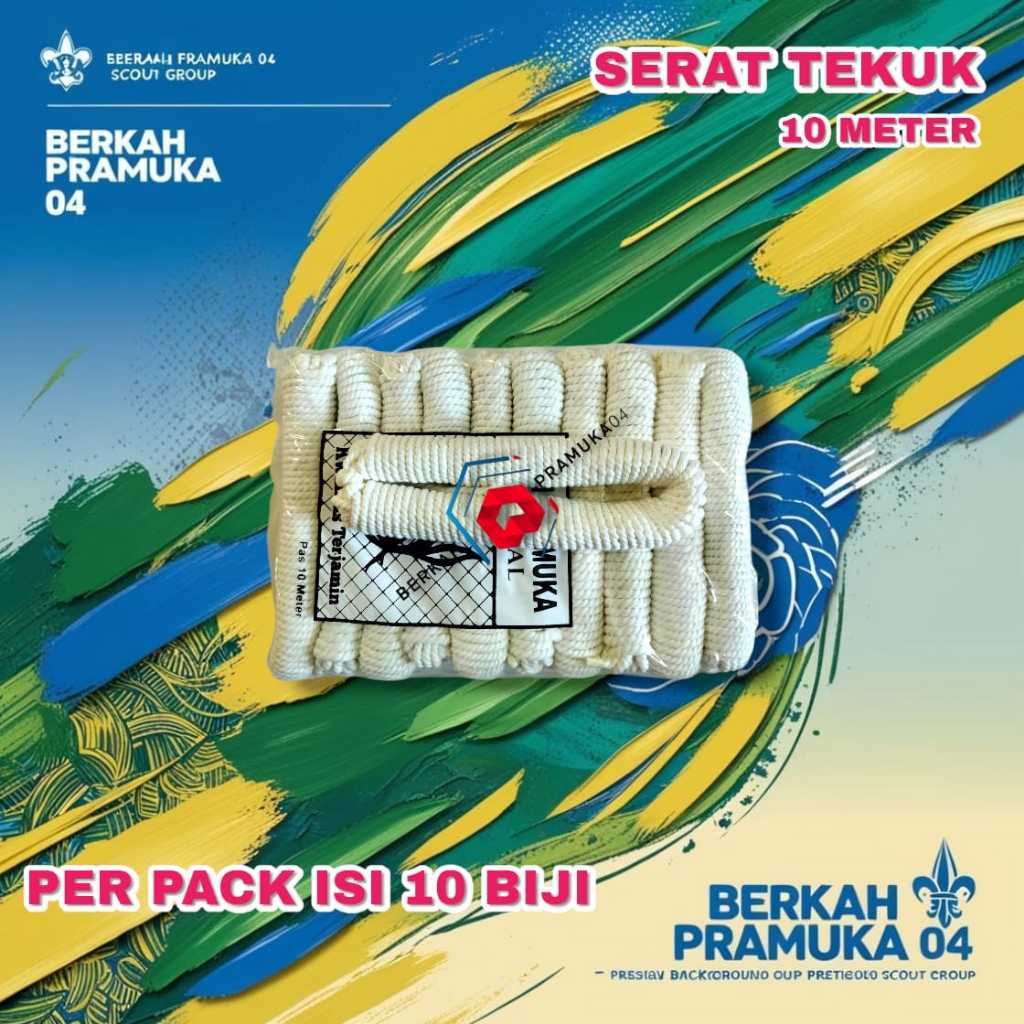 

Tali tambang pramuka serat tekuk besar panjang 10 meter isi 10 biji