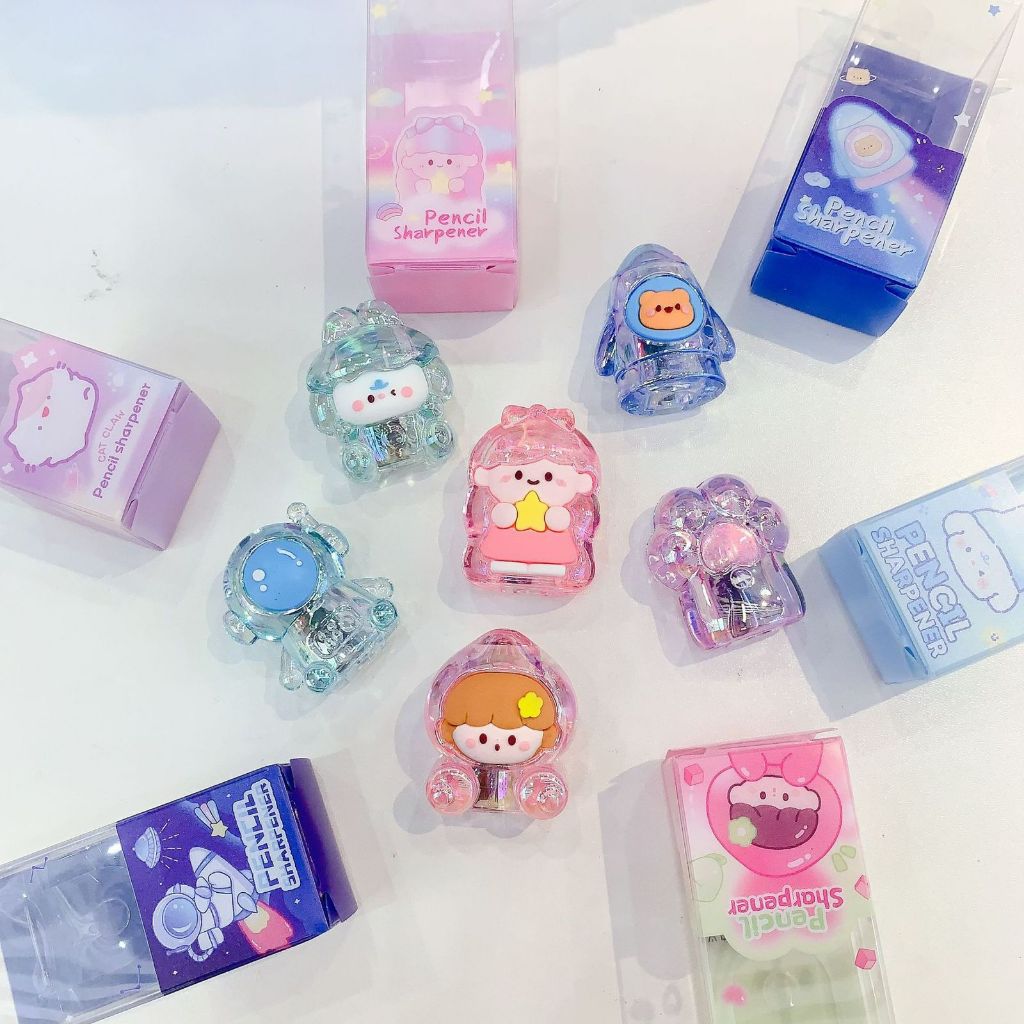 

MJ - Rautan Pensil Dan Penghapus/Peraut Pensil Dengan Karakter Dino/Bear/Space