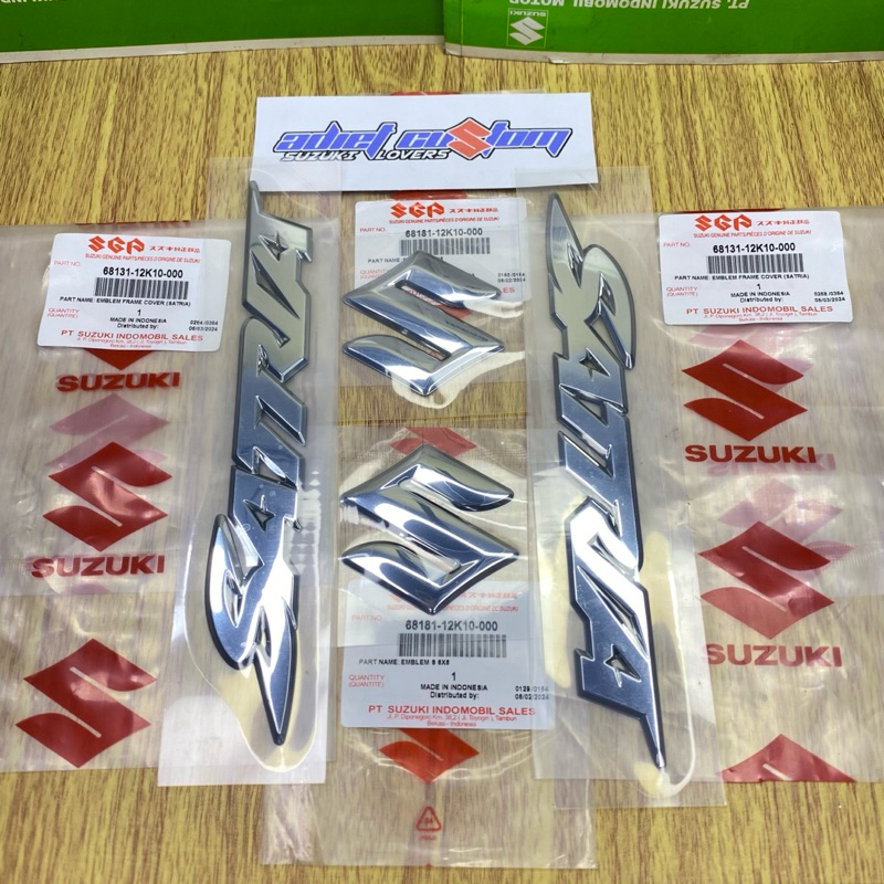 EMBLEM LOGO SATRIA EMBLEM LOGO SAYAP S 6x6 SUZUKI SATRIA FU INJEKSI ORIGINAL SGP