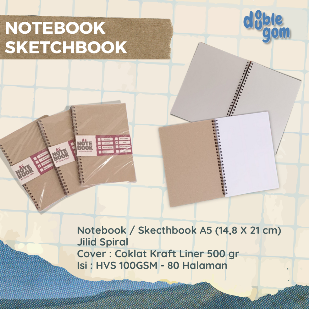 

Double Gom - Notebook Sketchbook HVS Jilid Spiral