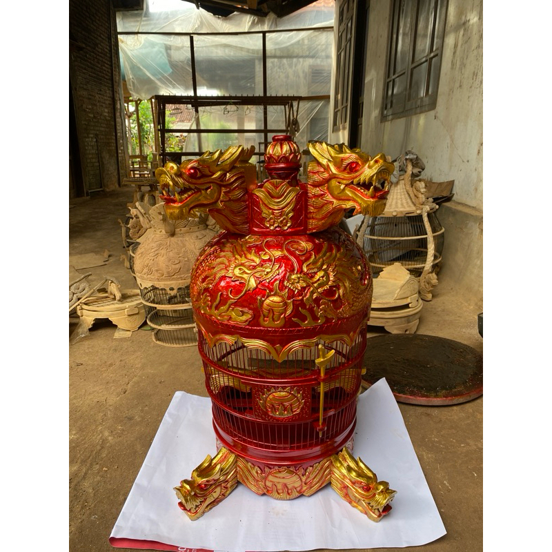 Sangkar Perkutut Full ukiran naga mewah