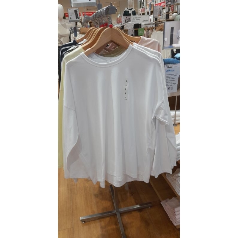 airism katun tshirt lengan panjang uniqlo/ tshirt lengan panjang uniqlo airism