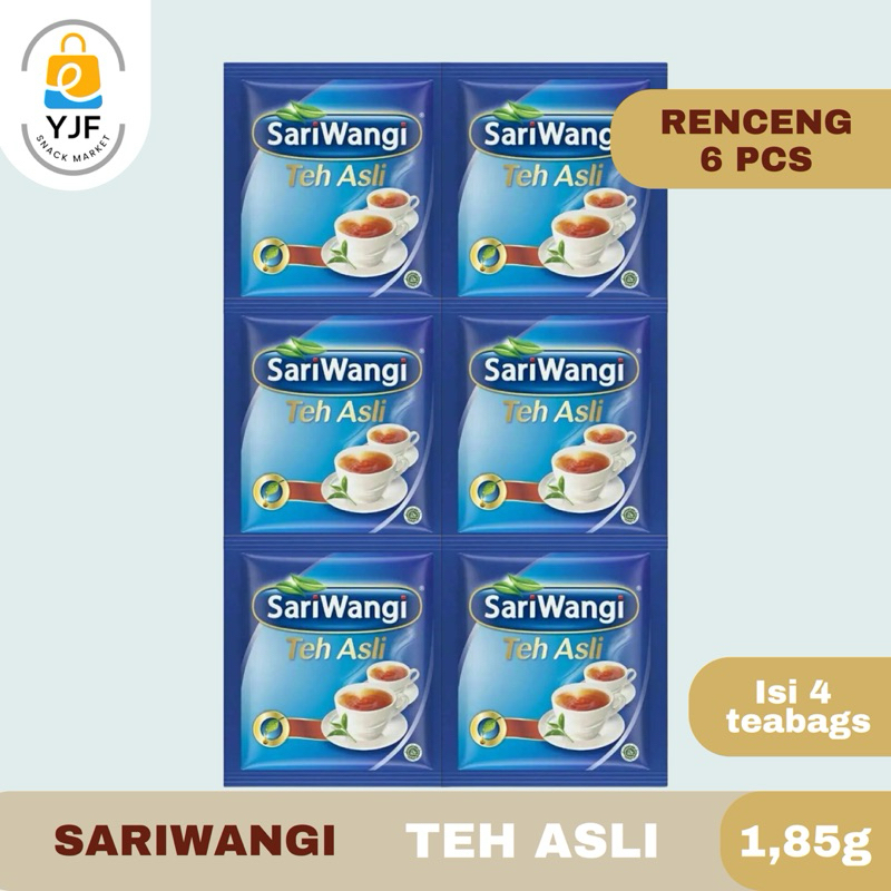 

Sariwangi Teh Celup Sari Wangi RENCENG isi 6 pcs / Teh Hitap Celup Asli Wangi Sachet - 1.85g