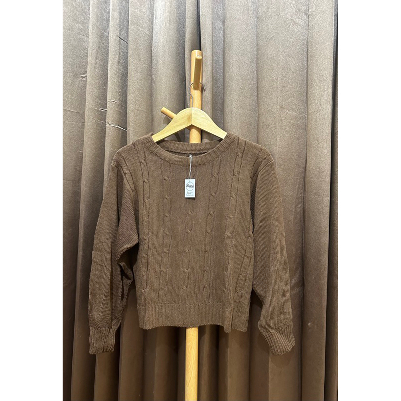 sweater rajut crop polos sweater rajut tebal