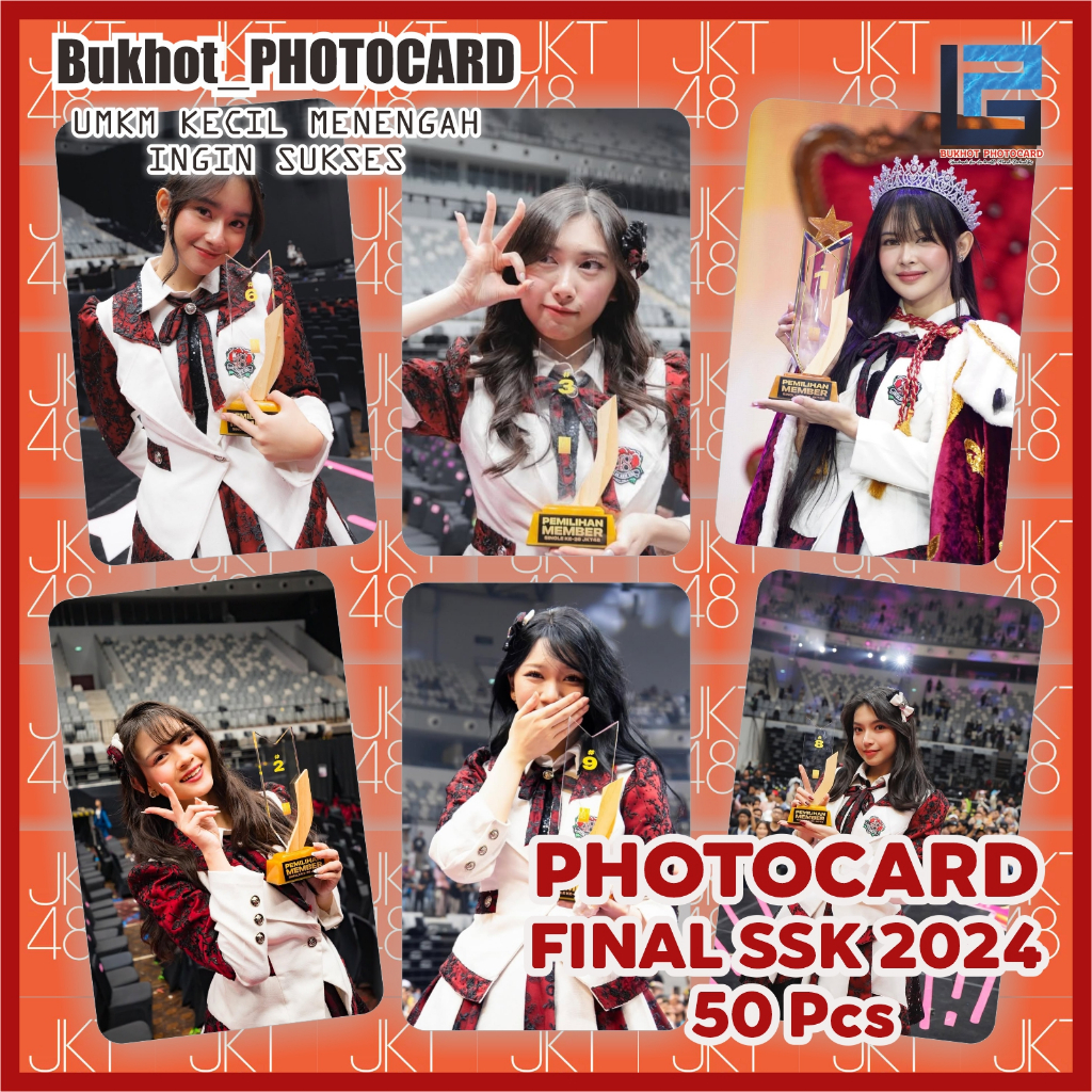 Bonus Ganci dan stiker Photocard  JKT48 SSK Final (Pegang Piala) isi 50 Pcs unofficial Limited Editi