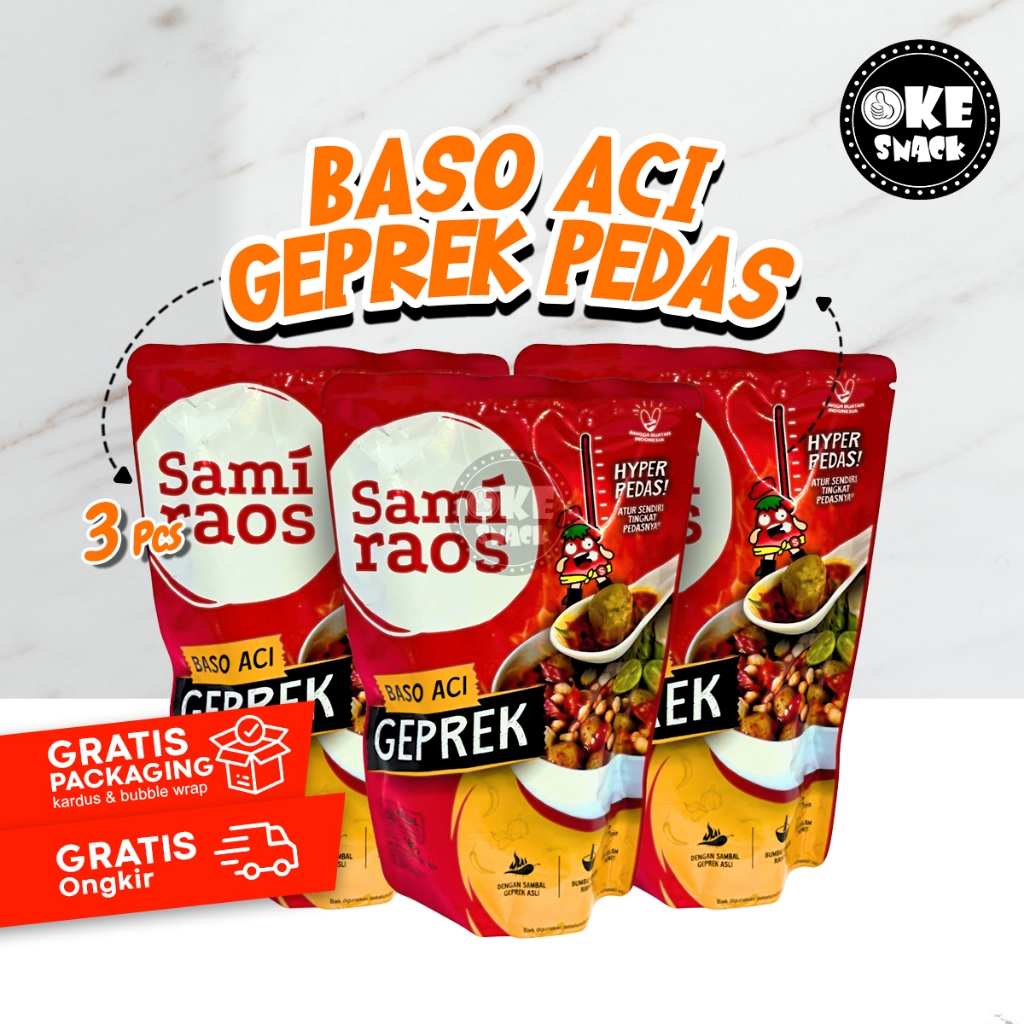 

Paket Hemat Sami Raos Baso Aci Sambal Geprek isi 3