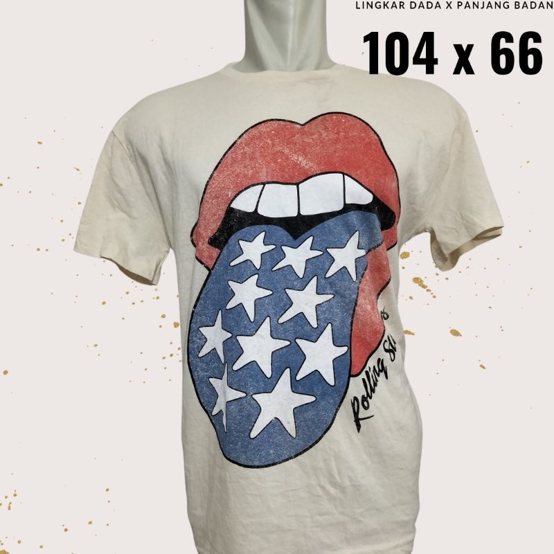 T-Shirt Rolling Stones Official | KAOS KATUN BAND VINTAGE BRANDED ORIGINAL