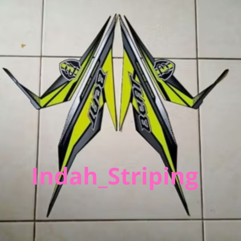 STRIPING STIKER LIS MOTOR HONDA BEAT TAHUN 2019 WARNA HIJAU STABILO