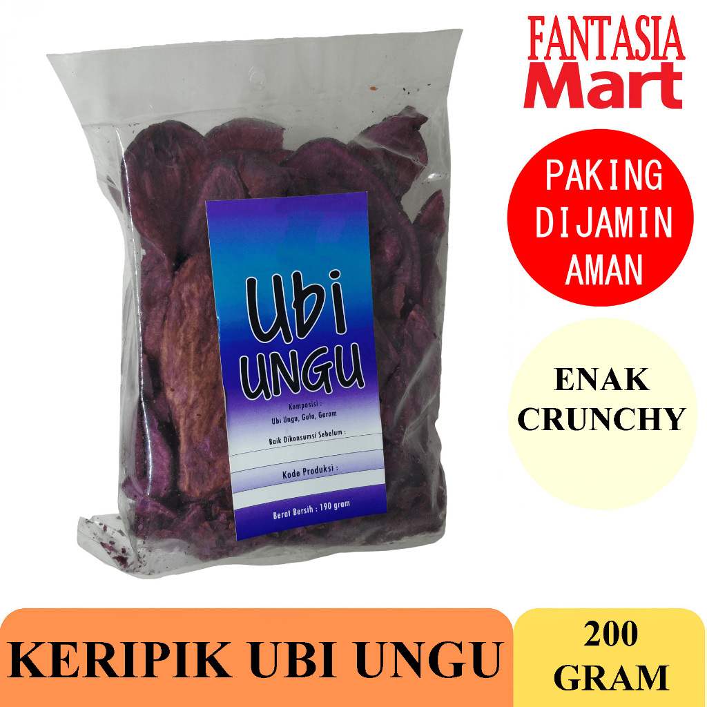 

SNACK KERIPIK UBI UNGU 200 GRAM FANTASIA DENGAN PAKING AMAN