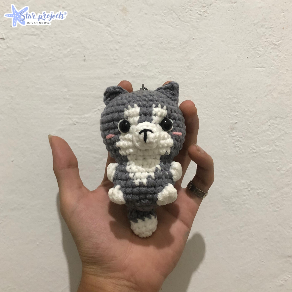 Amigurumi Keychain Wolf | Gantungan Kunci Rajut Karakter Serigala