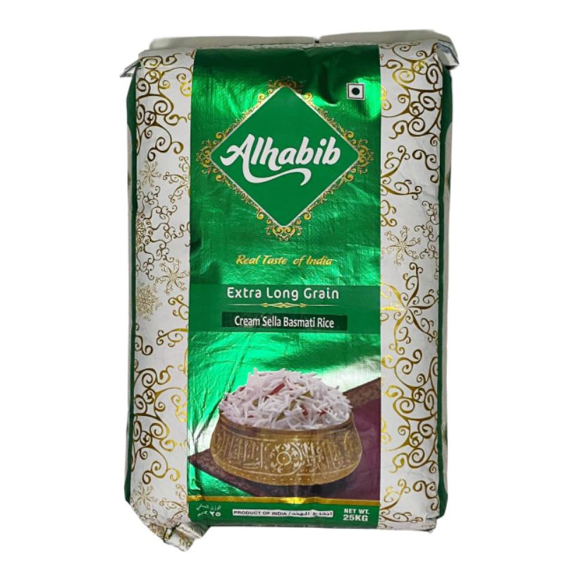 

Basmati Alhabib xtra long grain cream sella kemasan 25kg