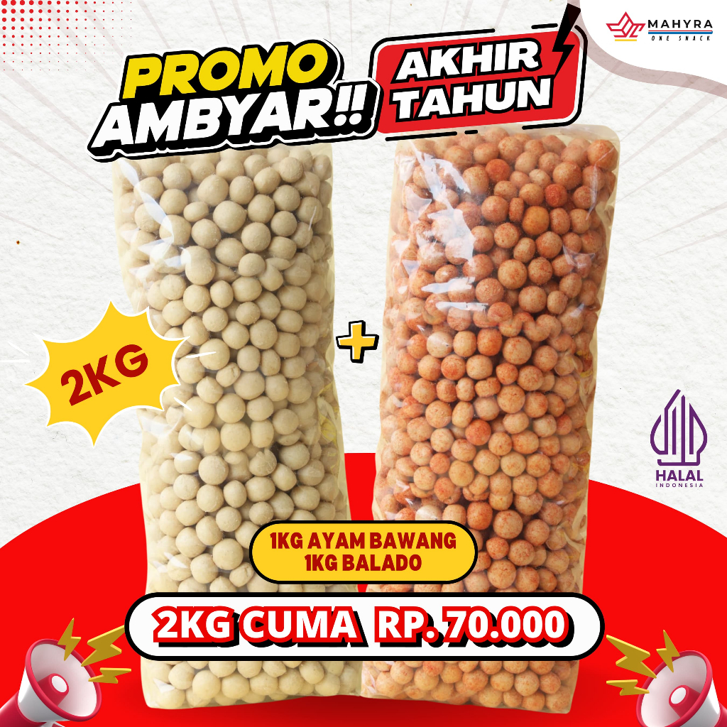 

PROMO AMBYAR AKHIR TAHUN!! BUY 1 GET 1 1KG TAHU BULAT MINI KERING F1